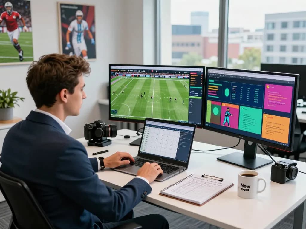 Sports analyst using nowgoal for live score insights and predictions.