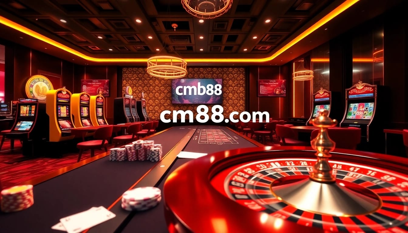 Experience the thrill of cm88 com with an elegant online casino scene featuring vibrant games and luxury.