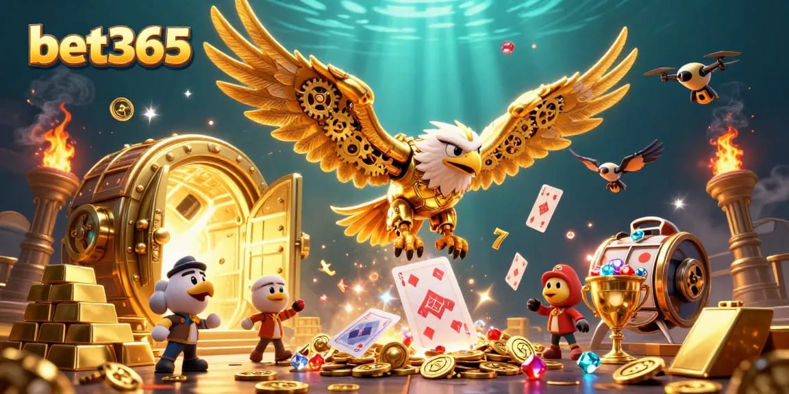 Experience thrilling bets with bet365 in a vibrant, dynamic casino scene full of winnings.
