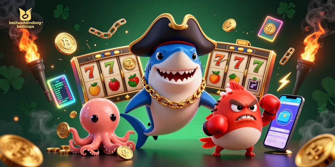 Spin the slots with bestweddingbackdrops in a vibrant scene featuring cartoon characters and jackpot elements.