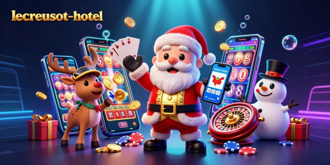 Experience thrills at lecreusot-hotel with Santa and friends enjoying jackpot slots!