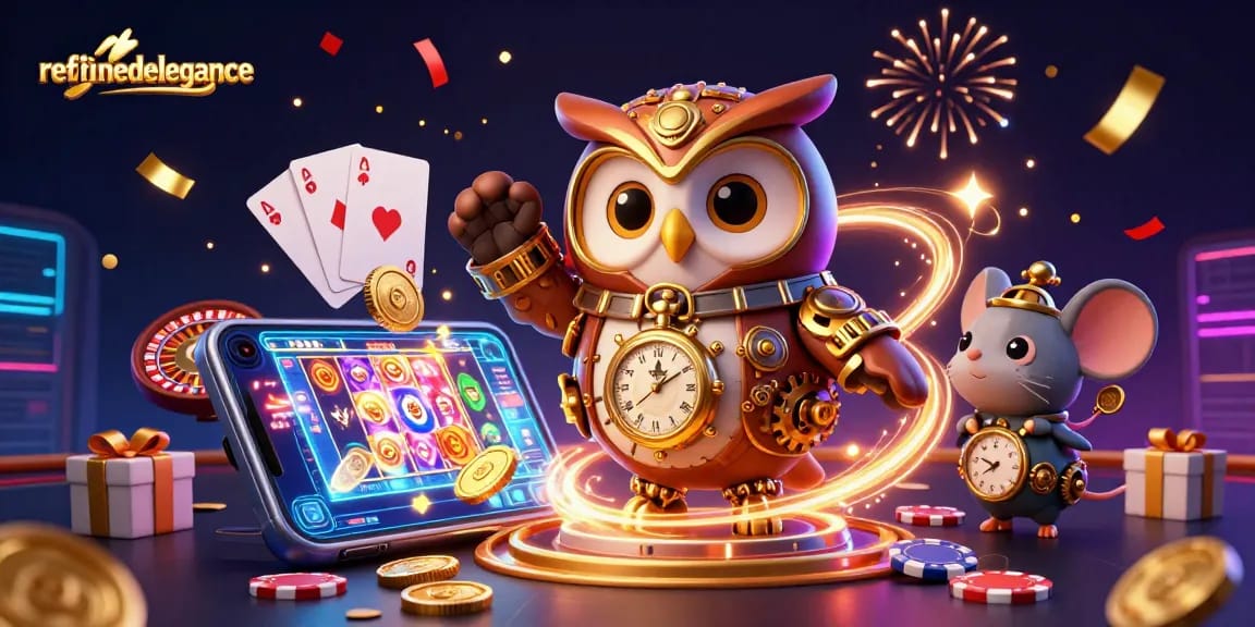 Experience the thrilling world of gambling with redefinedelegance in this vibrant 3D casino scene.