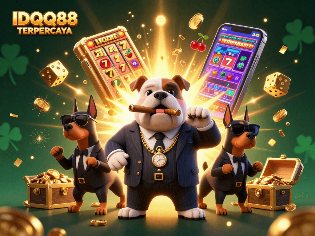 Catching a massive win at IDQQ88 TERPERCAYA with a 3D slot machine exploding coins and vibrant casino elements.