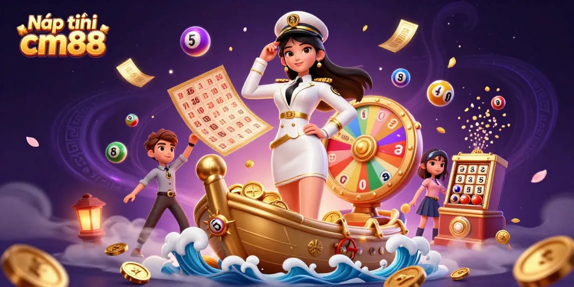Nạp tiền cm88 exciting promotions and vibrant gameplay in a 3D casino scene.