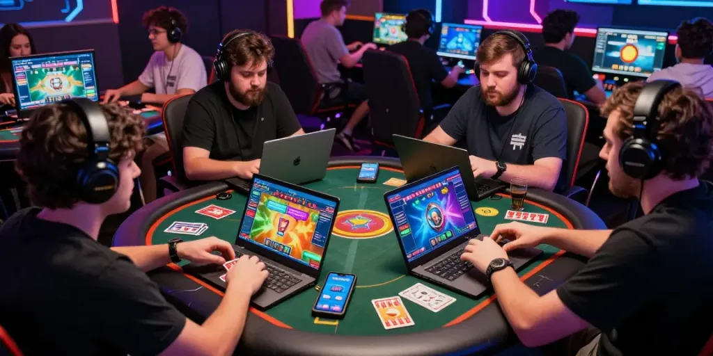 Exciting gameplay of 3 Patti no1 with players interacting online, showcasing vibrant gaming atmosphere.