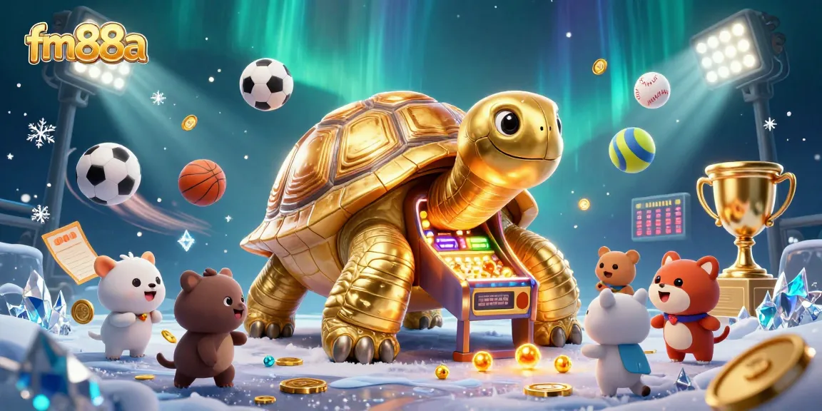 Experience the excitement of fm88a casino with a lively golden tortoise pinball scene
