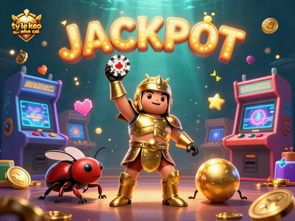 Experience ty le keo nha cai with an engaging 3D cartoon scene of beetles and casino elements.