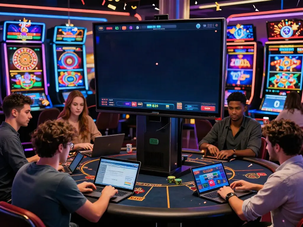 Exciting online gaming environment at nhà cái 78win with diverse players engaged in virtual casino games.