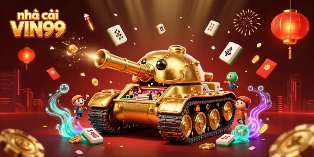 Experience the thrill at nhà cái VIN99 with this vibrant 3D casino scene featuring exciting game elements.