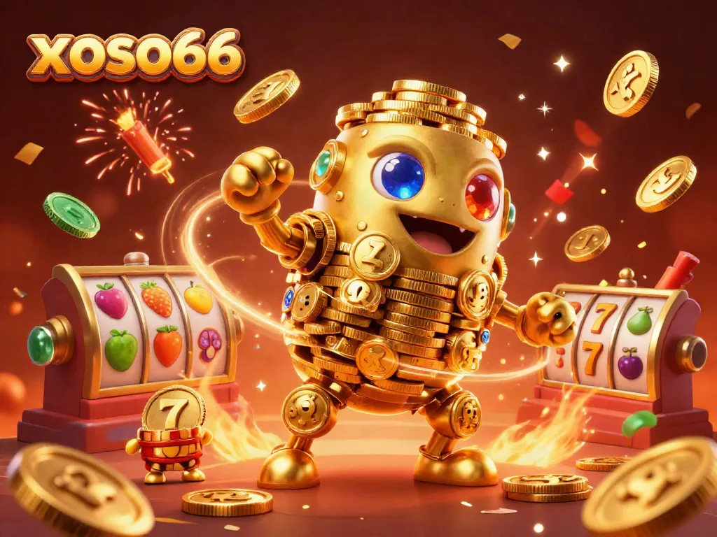 Experience excitement at Xoso66 with vibrant 3D casino visuals and dynamic slot elements.