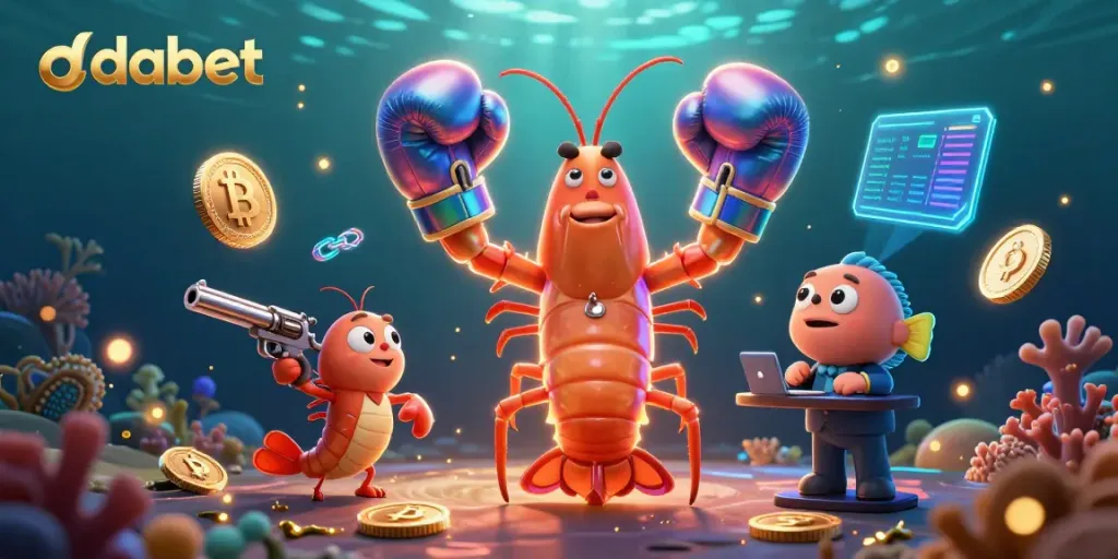 Engage with dabet in a vibrant casino-themed underwater scene featuring exciting gaming elements.