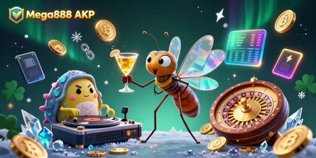 Engage with Mega888 APK for exhilarating casino action in a vibrant 3D scene.