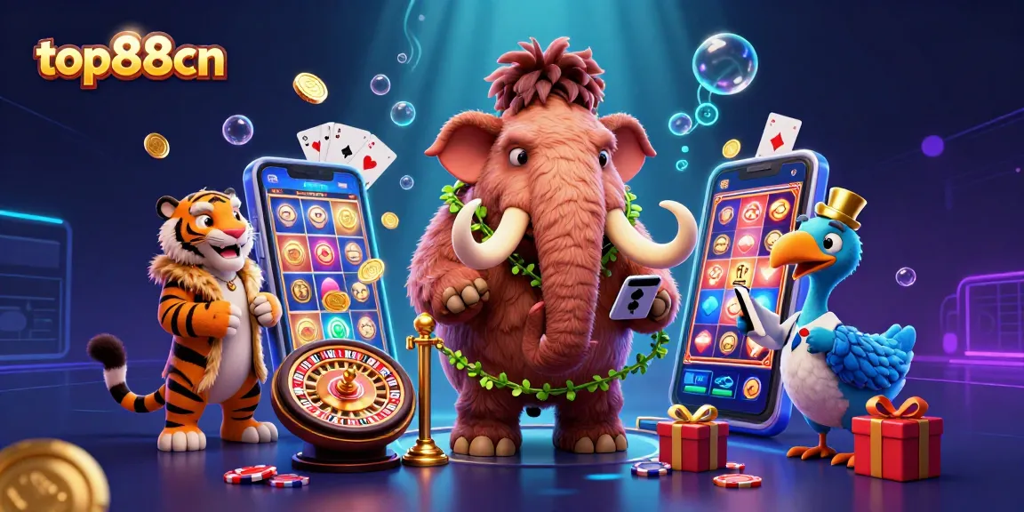 top88cn engages players with vibrant slot games featuring golden coins and dynamic characters in a festive casino setting.