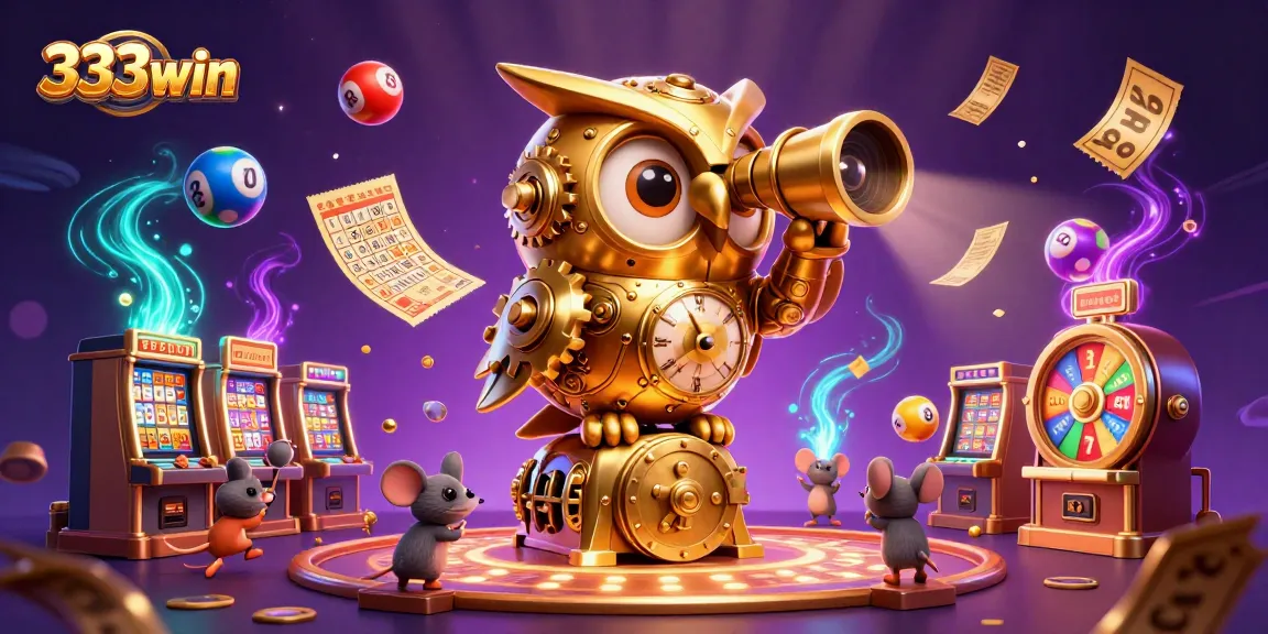 Experience thrilling games with 333win in a vibrant casino scene featuring the golden owl and lively gameplay elements.