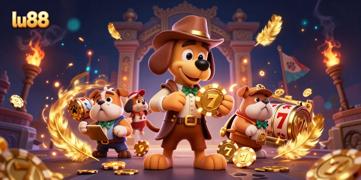 lu88 reveals a detective scene with characters uncovering poker clues amid vibrant casino-themed chaos.