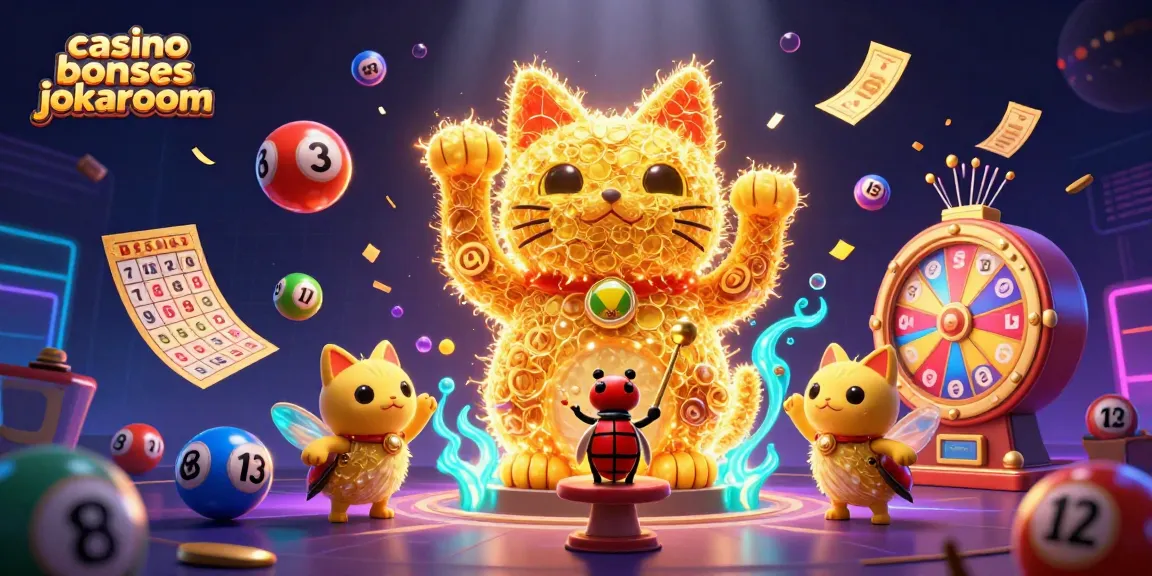 Engage with casino bonuses jokaroom in a vibrant 3D illustration showcasing dynamic gaming elements and excitement.