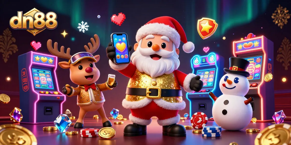 Spin the reels at dn88 with vibrant characters, celebrating slots and the thrill of winning.