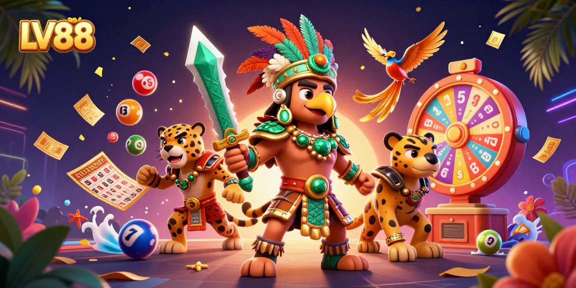 Experience the thrill of LV88 with vibrant games and dynamic elements capturing the excitement of online gambling.