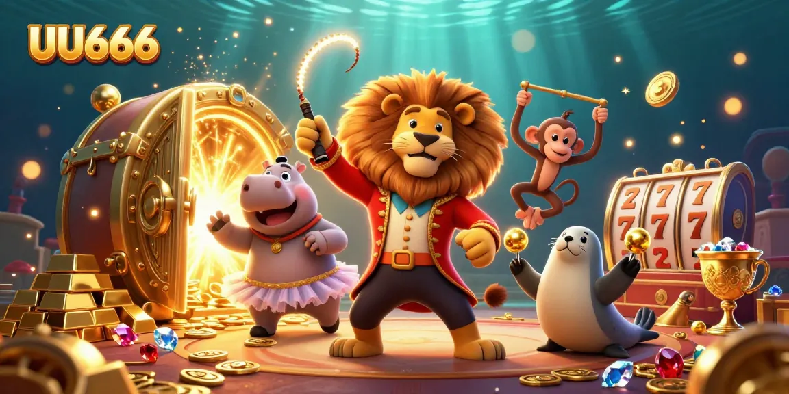 Experience thrilling jackpots at UU666 with colorful circus characters and sparkling treasures.
